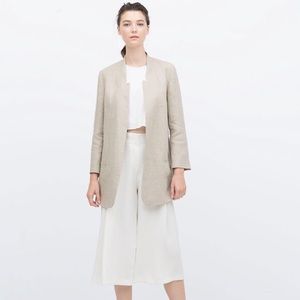 Zara Linen Coat, Lightweight Jacket Blazer